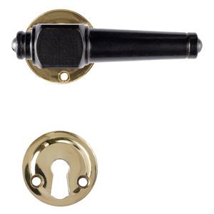 Door handle Svanemølle 671 w/pass through. screws (1770A) Black MPU