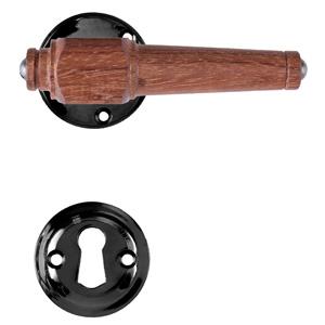 Door handle Svanemølle 671 w/wooden screws (1770T) BUB Black Lacquer