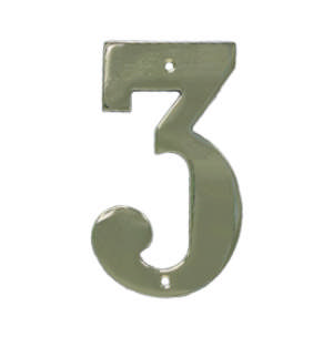 Hausnummer 572 3 Messing Poliert Unlackiert 140 mm