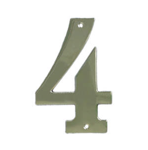 Hausnummer 572 4 Messing poliert unlackiert 140 mm