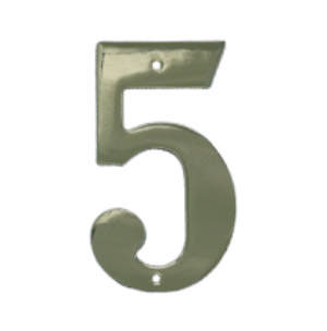 Hausnummer 572 5 Messing poliert unlackiert 140 mm