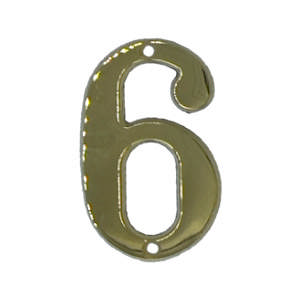 Hausnummer 572 6, Messing, poliert, unlackiert, 140 mm