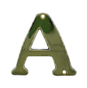 Buchstabe 572 A Messing poliert ohne Lack 78 mm