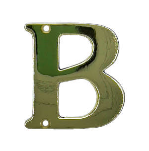 Buchstabe 572 B Messing poliert ohne Lack 78 mm