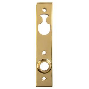 Langes Schild, schmales Profil, GC Rokoko CC62, Messing, poliert, unlackiert, 142 x 27 x 6 mm