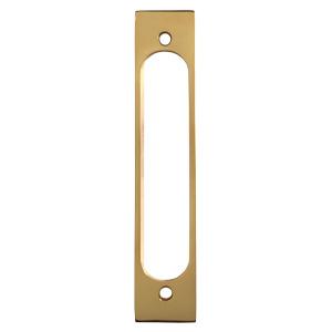 Langes, schmales Schilder-Erhöhungsprofil, Messing poliert, unlackiert, 27 x 142 x 10 mm