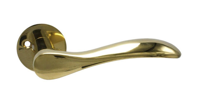 Türgriff Bellevue für Haustür, 125 mm – Messing poliert, unlackiert
