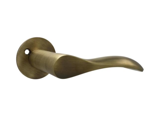 Door handle Bellevue for front door, 125 mm - Antique Brass