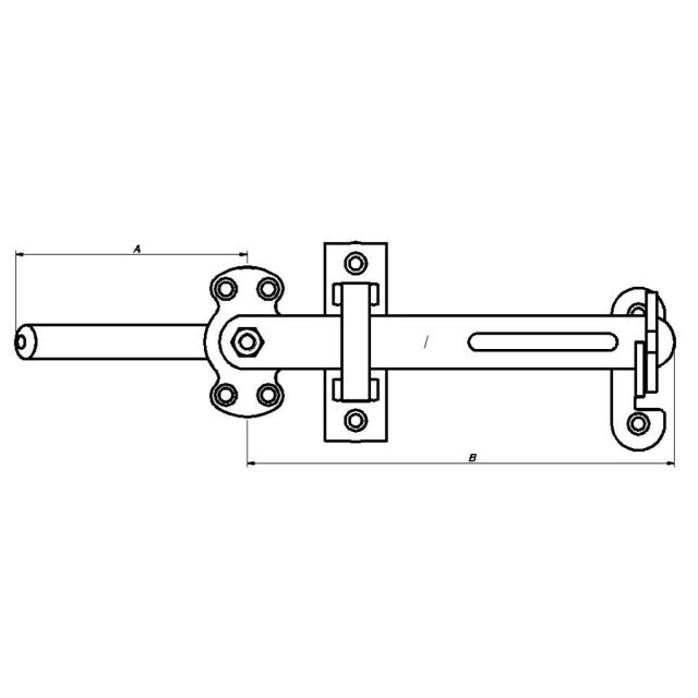 PN BARN DOOR HANDLE 50-75MM HOT FORGED