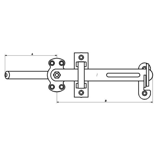 PN BARN DOOR HANDLE 75-100MM HOT FORGED