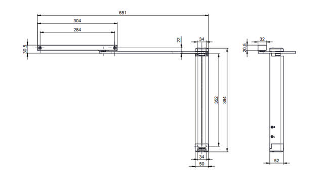 Abloy DC630G Türschließer, links, schwarz