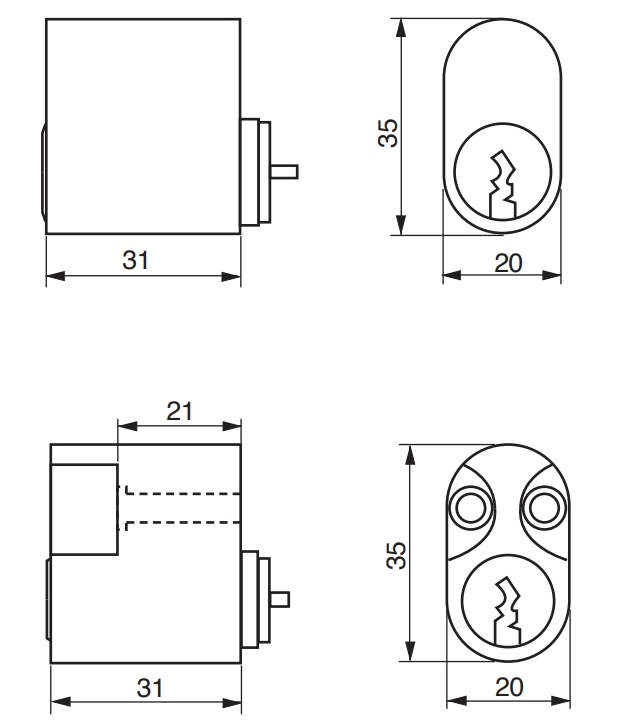 Ruko Zylinder 2602 Messing