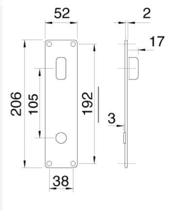 Ruko scanflex long sign with twister and door handle hole, 50 mm