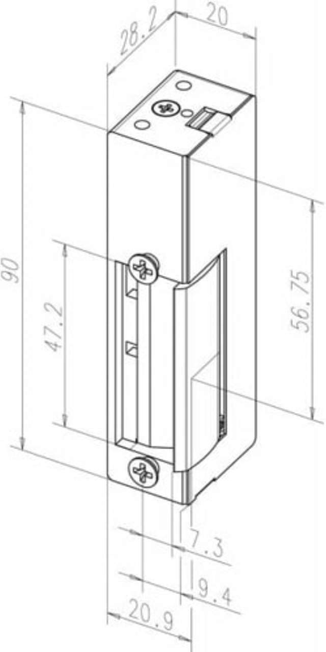 Eff-Eff elektrische Enddose 14 6-12VAC, rechtsgerichtet