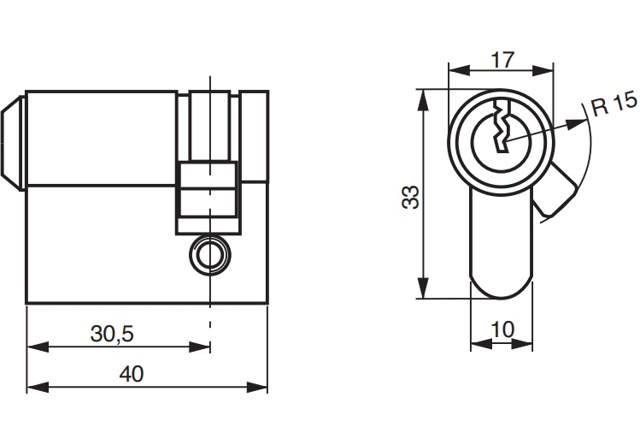Ruko Zylinder 1600 Messing +0