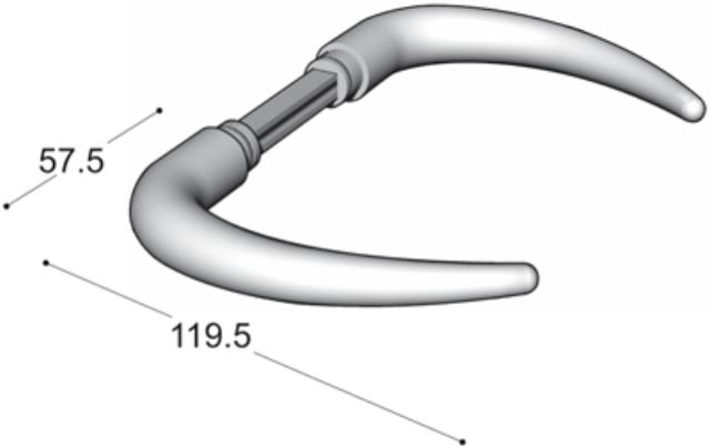 Ruko-Line Deurkruk coupe m/rozet D: 32-85mm
