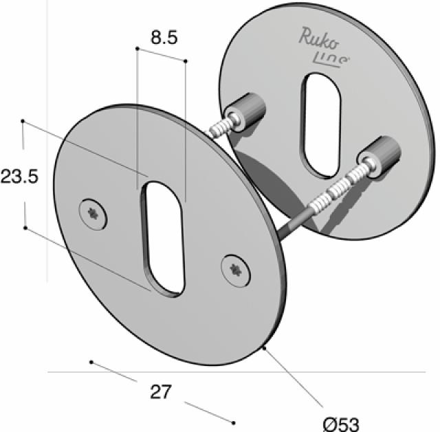 Ruko-Line Schlüsselanhänger CC27 inkl. M4x75mm Schrauben