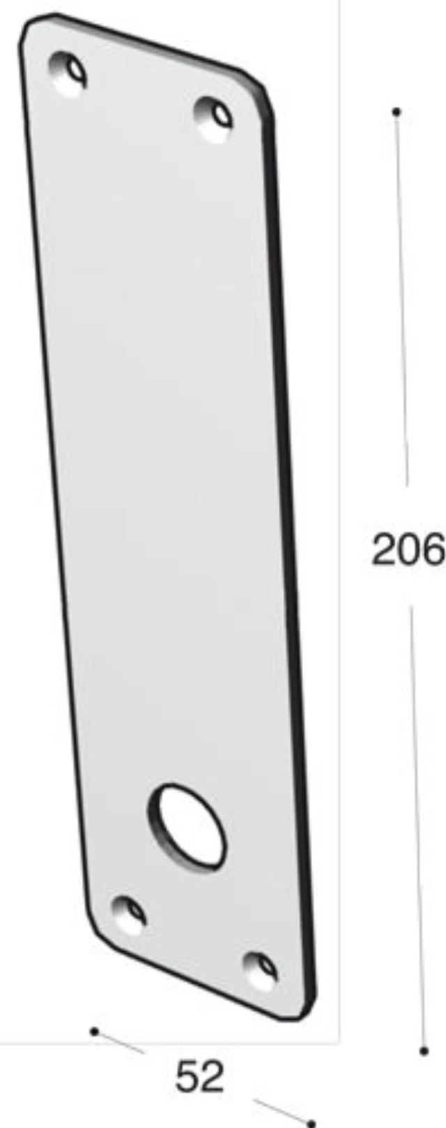 Ruko-Line Lang bord 52mm - deurgreepgat onderaan