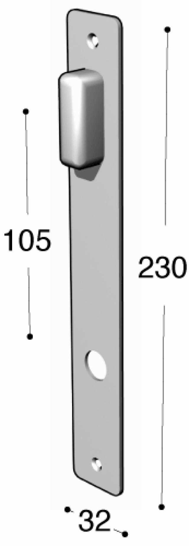 Ruko-Line Smal profil lång skylt inuti vrider dörrhandtag i botten
