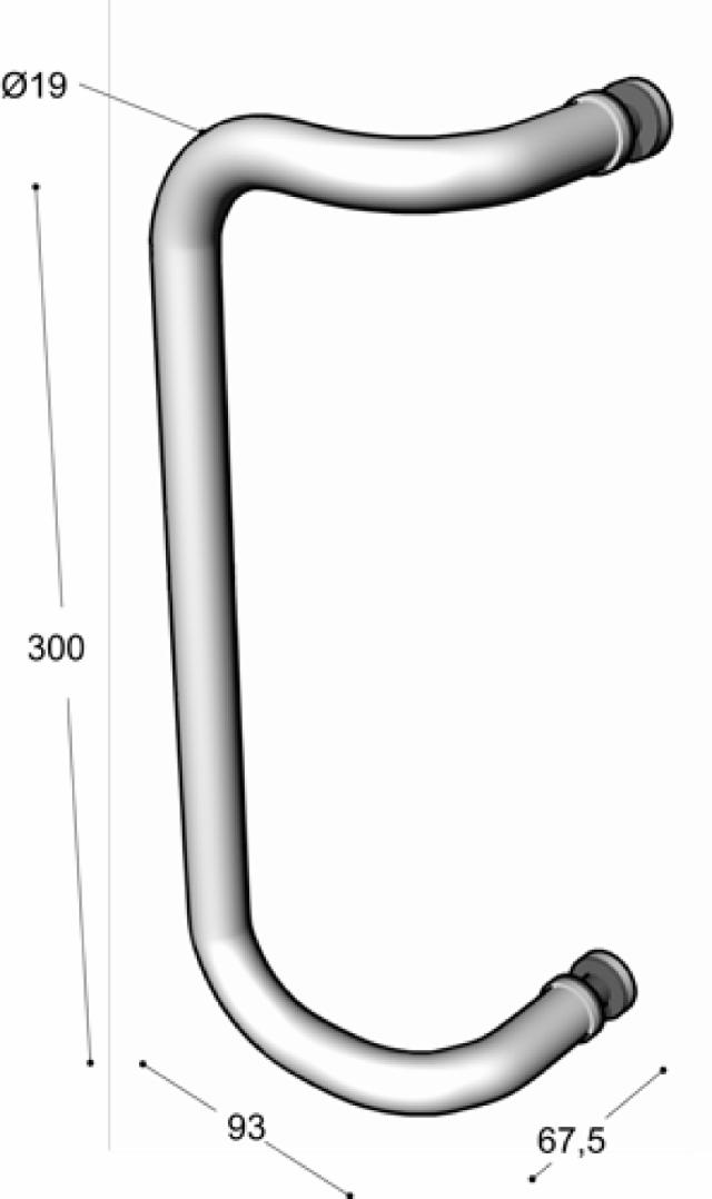 Ruko-Line Türgriff befestigt 19x300 mm doppelt