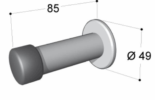 Ruko-Line Deurstop muur 85mm