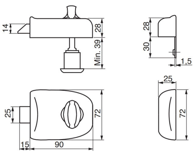 Schloss RG1601 Rfl/Rfl Ind