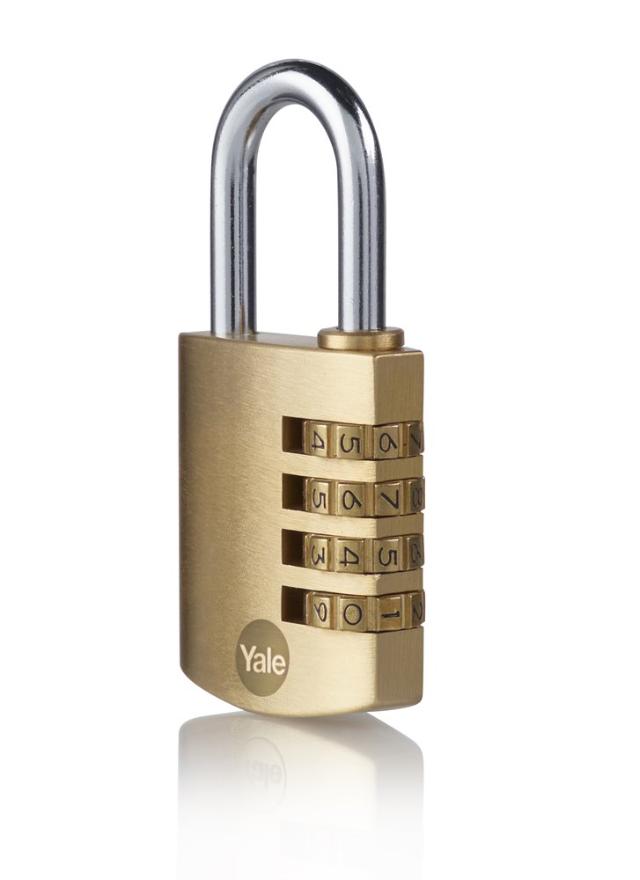 Yale Padlock Mess. 40mm code box Brass 924939