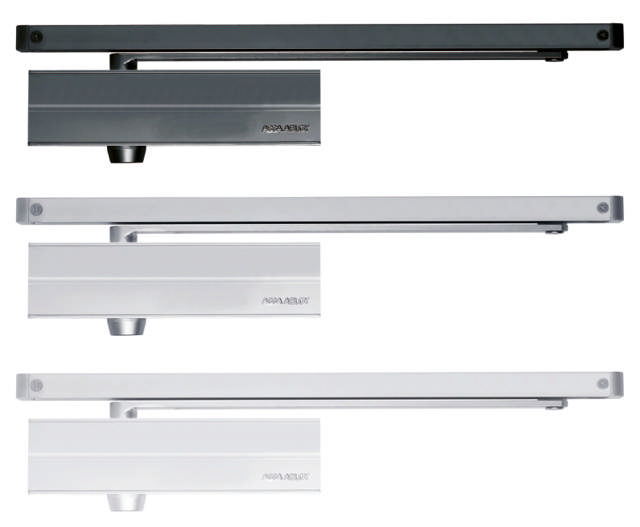 Abloy Türschließer DC135 EN3 mit Gleitschiene, Silber