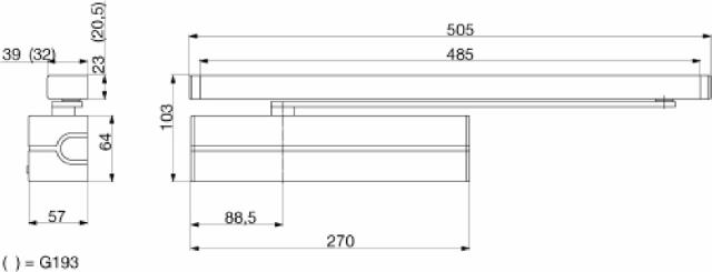 DC500 door closer w/slide rail G193 white (2018)