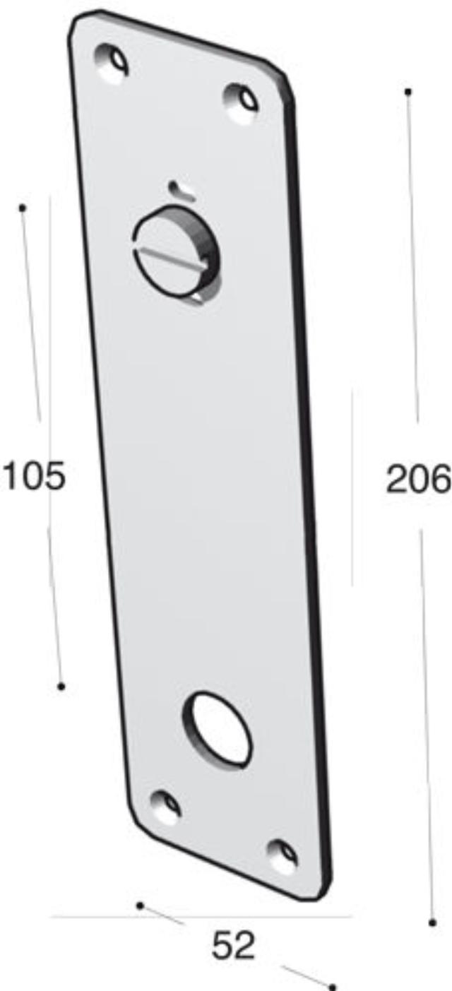 Ruko-Line Lang bord 52mm - deurkrukgat / toiletset.