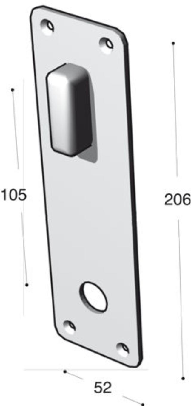 Ruko-Line Lang bord 52mm - deurgreepgat onderaan draait