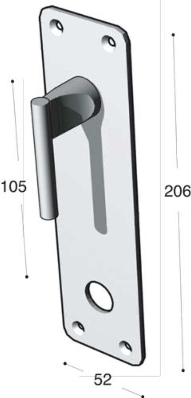 Ruko-Line langes Schild 52 mm – Türgriffloch/Handicap-Twister