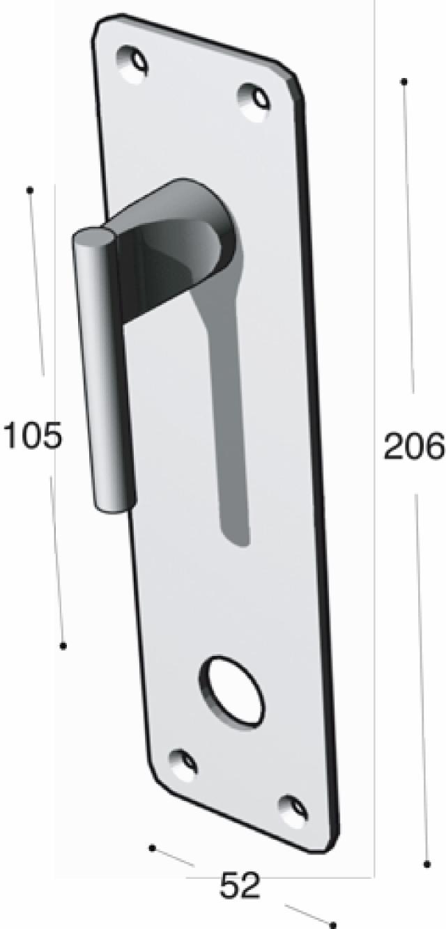 Ruko-Line langes Schild 52 mm – Türgriffloch/Handicap-Twister