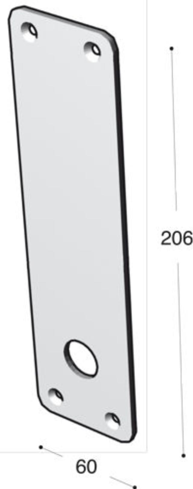 Ruko-Line Lang bord 60mm - deurgreepgat onderaan