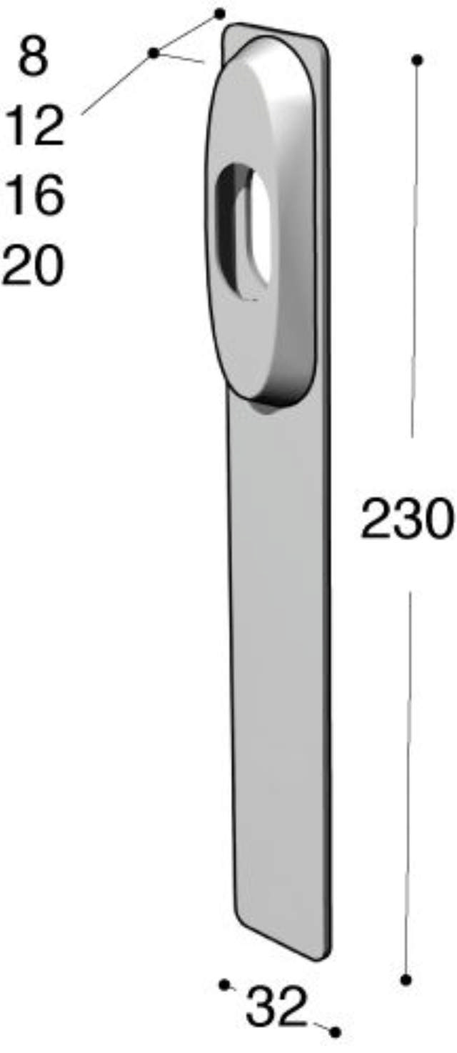 Ruko-Line lange Schildverlängerung mit schmalem Profil, zylindrisch/blind 20 mm cc115 mm