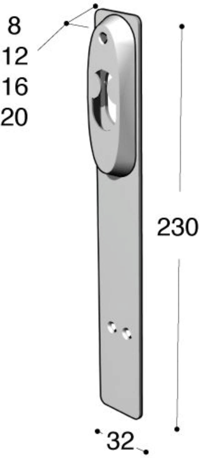 Ruko-Line langes Paneel mit schmalem Profil, Dach/Jalousie 20 mm, cc115 mm