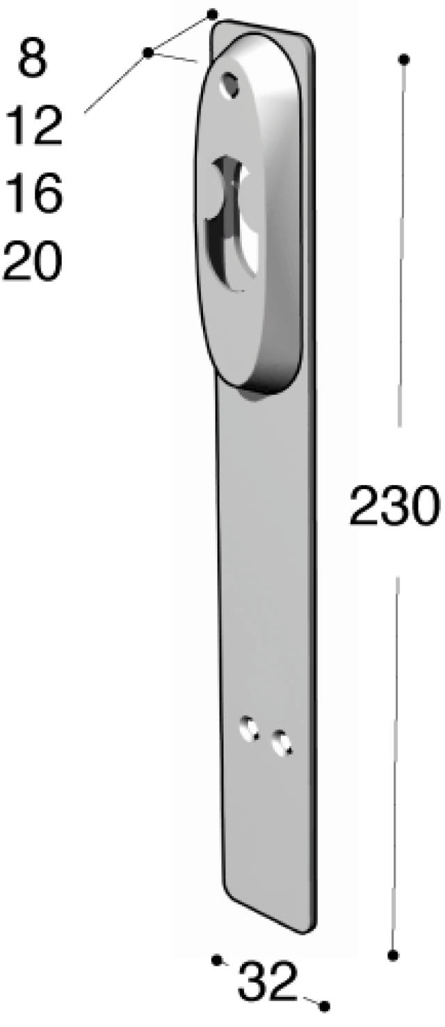 Ruko-Line langes Paneel mit schmalem Profil, Dach/Jalousie 20 mm, cc115 mm