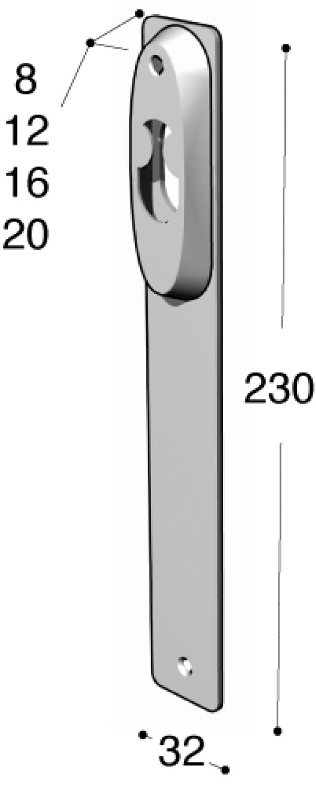 Ruko-Line schmales Profil, langes Paneel, Dach/Jalousie 12 mm, cc105 mm