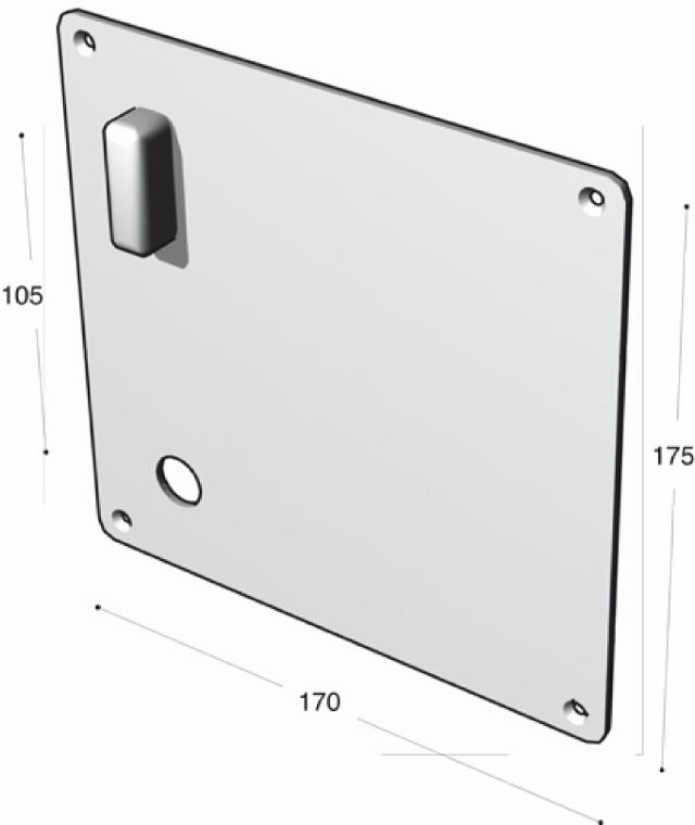 Ruko-Line Square sign, twister, door handle hole at the bottom, Left