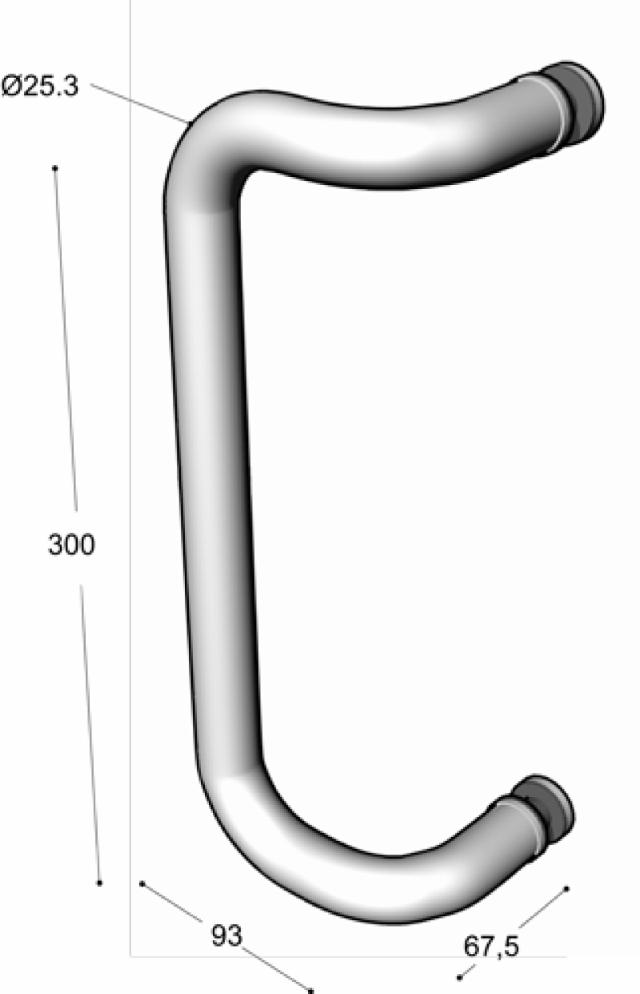 Ruko-Line Türgriff befestigt 25x300 mm doppelt