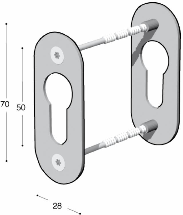 Ruko-Line Zylinderrosetten DIN/Schmalprofil Inkl. M4x75-Schrauben