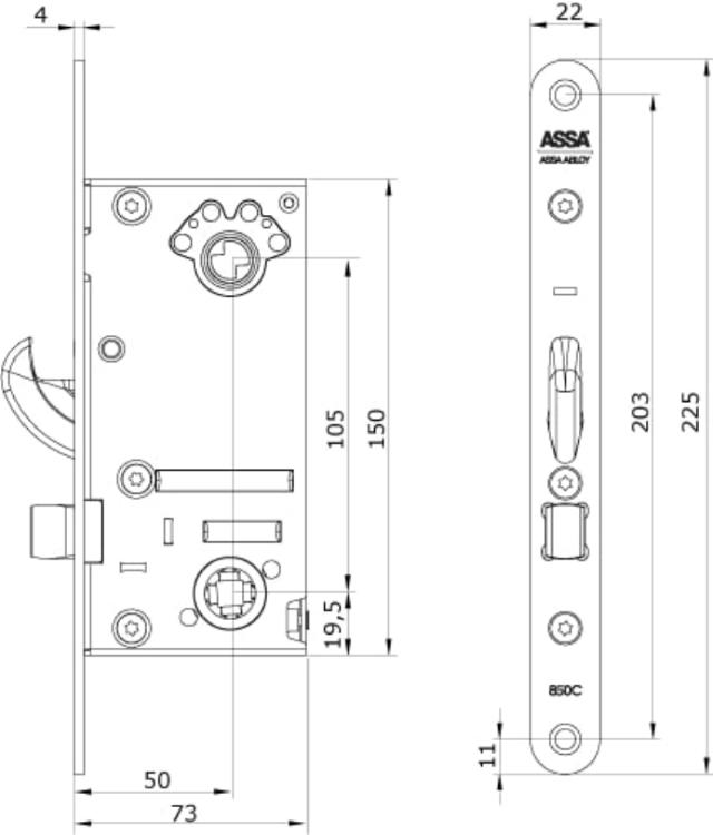 Abloy motorlås 850C, dorn 50 mm, Hi-O (968891)