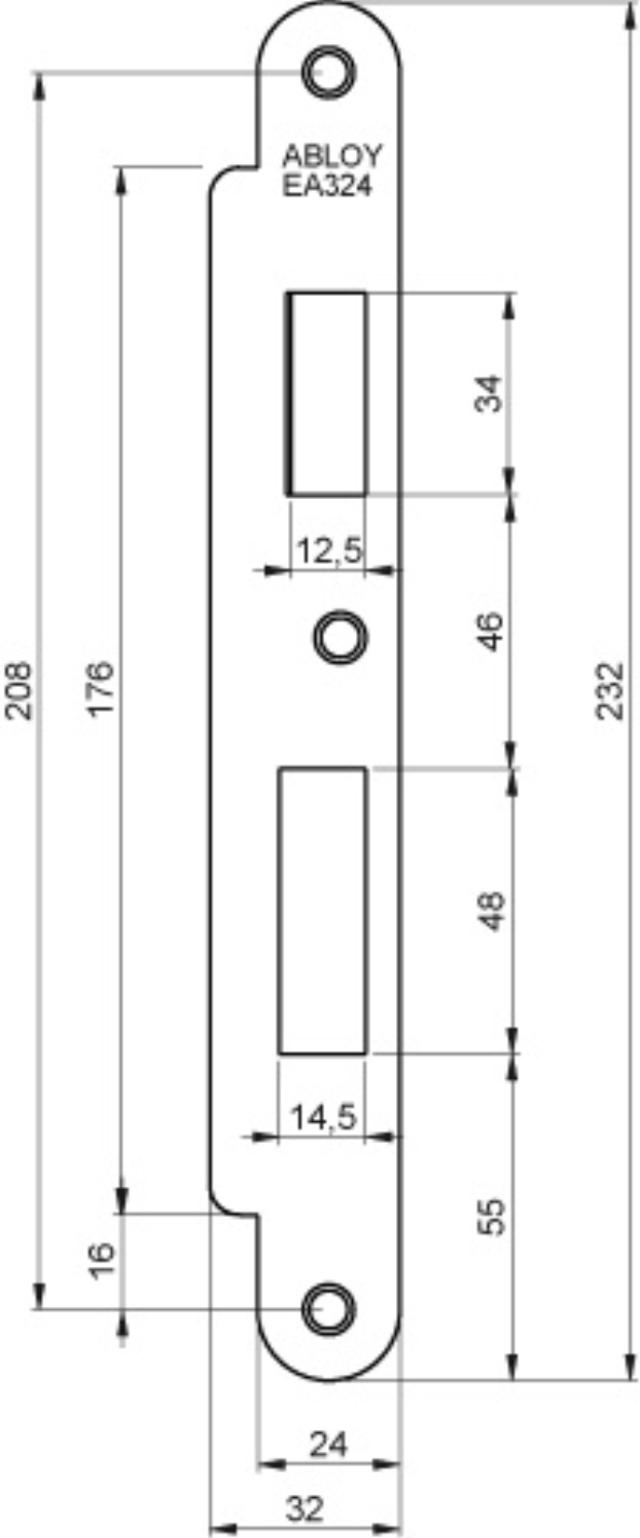 Abloy EA324 Eindplaat EA324, vlak (970020)