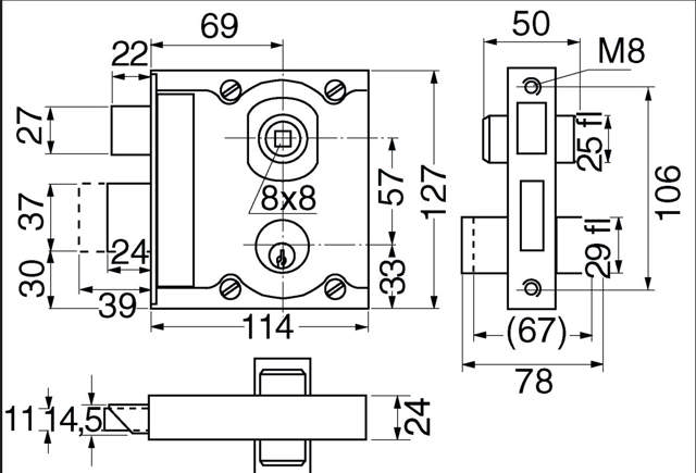Ruko-Schließkasten 5908 hu/Zyl