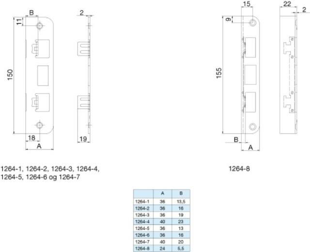 Assa ändplatta Connect 1264-1 plan (968958)