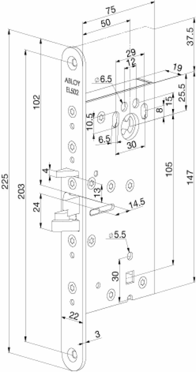 Abloy magnetlås EL502/50, högervänt