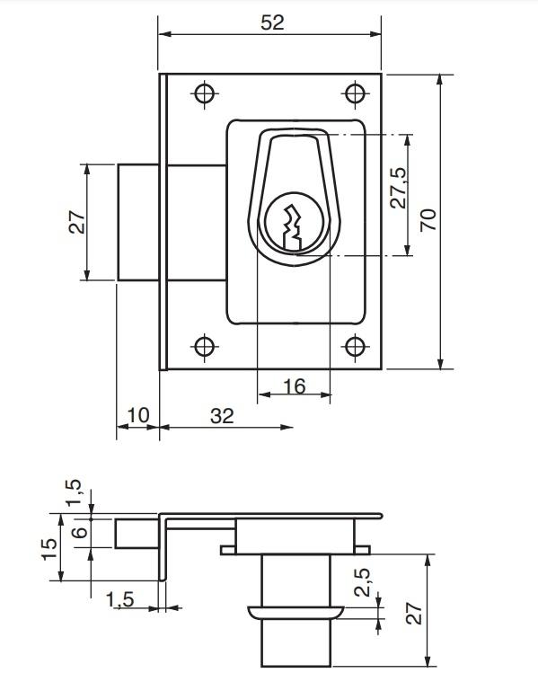 Ruko möbellås 1612 h