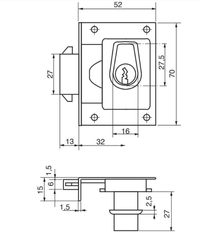 Ruko furniture lock 1630 h