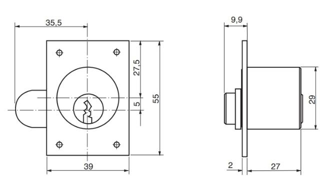 Ruko möbellås RD1608 H D1200