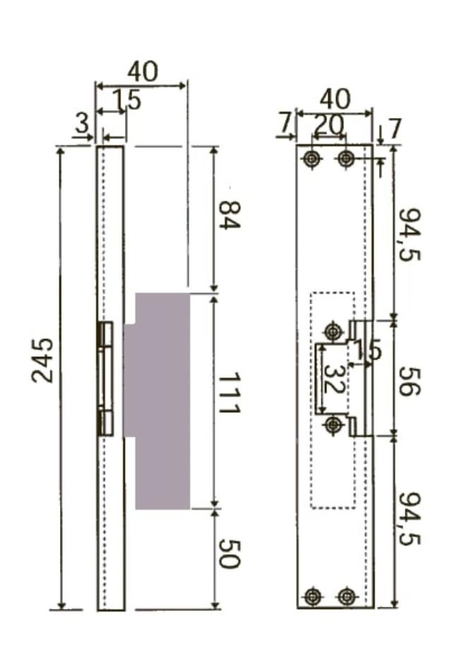 Massieve paal 732, elektrische eindplaat (971355)